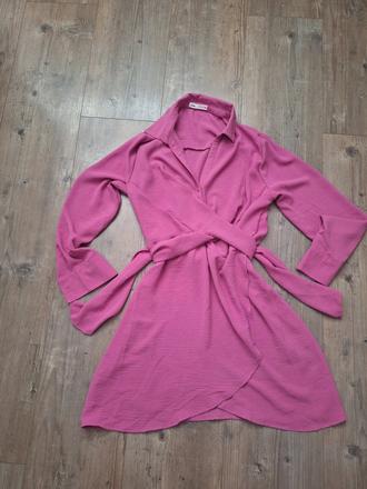 Ruzove minisaty s dlhym rukavom, sinsay,xl