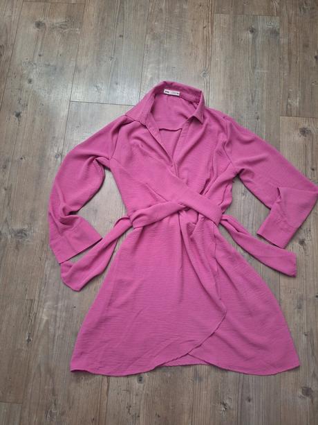 Ruzove minisaty s dlhym rukavom, sinsay,xl