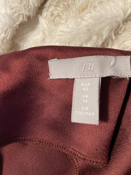 Saténového čokoládovohnede šaty., h&m,42