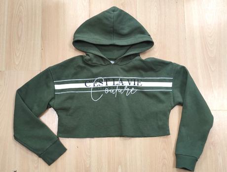 Crop mikinka s kapuckou, matalan,140