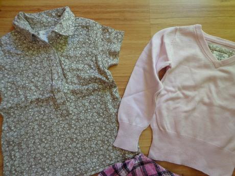 Sveter, blúzka a sukňa, h&m,104