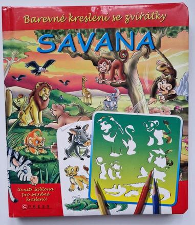 Savana - barevné kreslení se zvířátky,