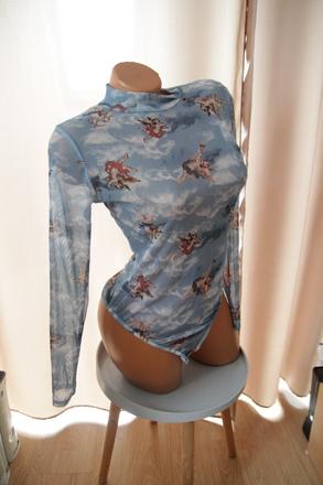 Sieťovaný body top s anjelikmi l, l