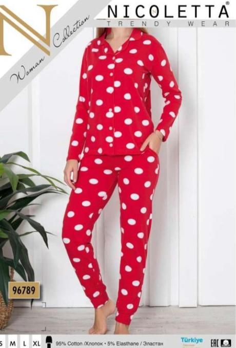 Dámske pyžamo na zapínanie srdiečko, l - xxl