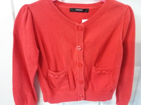 Sveter matný červený na gombíky, george,98