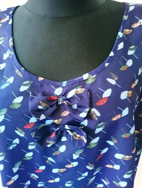 Dámsky modrý top s farebným motívom, george, george,l