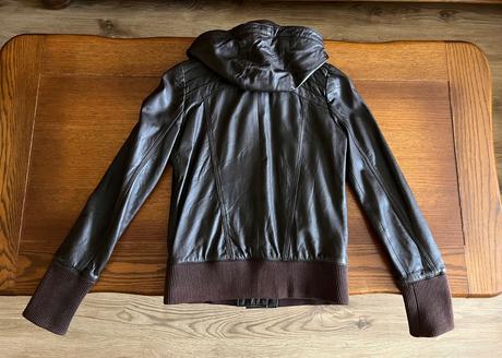 Kožená bunda review s kapucňou, review,xs