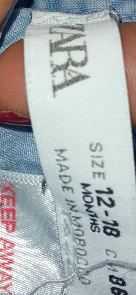 Dievčenské šaty modro-biele zara (86), zara,86