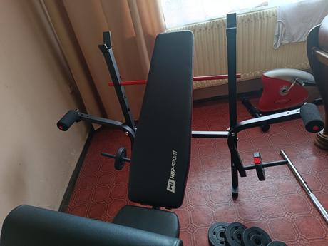 Multifunkčná lavička + kladka + závažia,