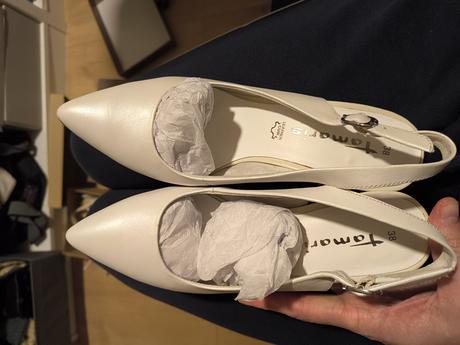 Biele kožené lodičky, tamaris,38