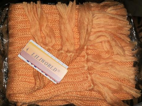 Šál pleteny oranzovy, 