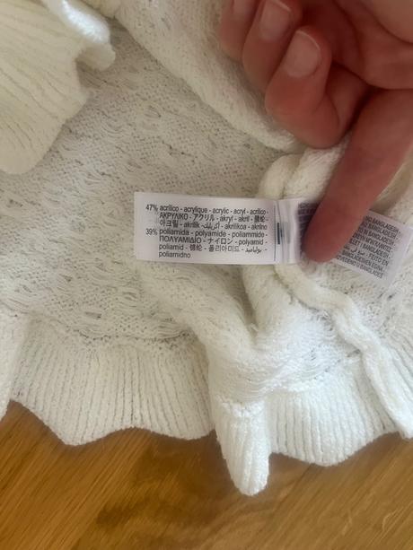 Biely sveter s 3/4 rukávmi zara, zara,s