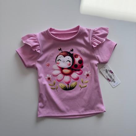 Dievčenské tričko s krátkym rukávom ladybug, 98 - 128