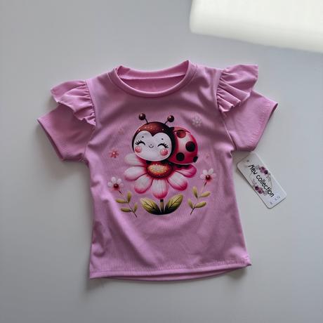 Dievčenské tričko s krátkym rukávom ladybug, 98 - 128