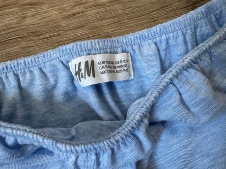 Bledomodre tricko na ramienka velmi dobry stav, h&m,140