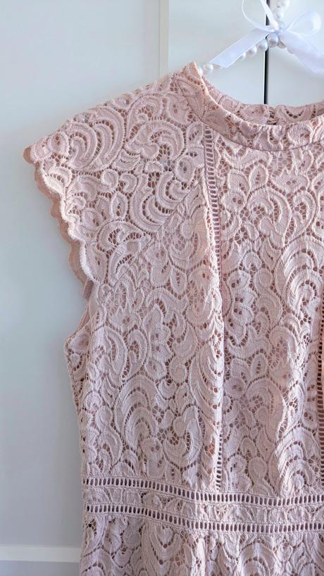 Bledoružové čipkované dlhé šaty orsay, orsay,xs