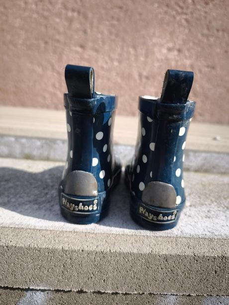 Tmavomodré bodkované gumáky playshoes 23, playshoes,23