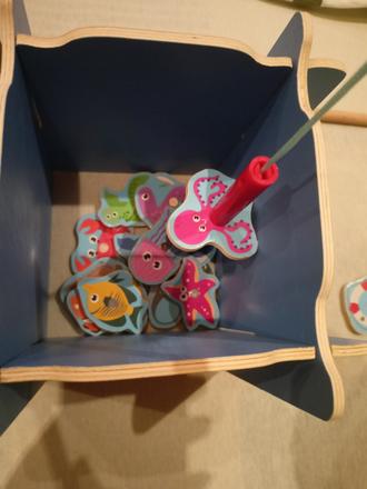 Drevená hračka - chytanie na udicu, 