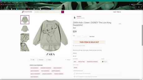 Mikina leví kráľ zn. zara - 158/164, zara,158