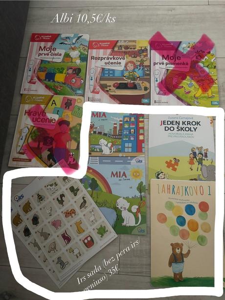 Detské knihy, leporelá, úlohy, okienkové sj, aj,