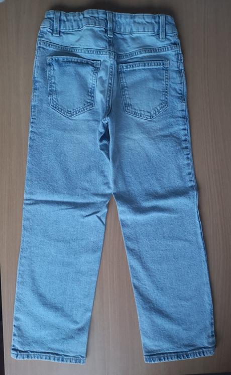 Denimové džínsy s klasickým pásom a rovným strihom, lindex,128