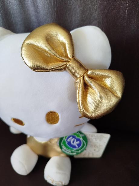 Bielo zlatá hello kitty 25cm - nová s visačkou,