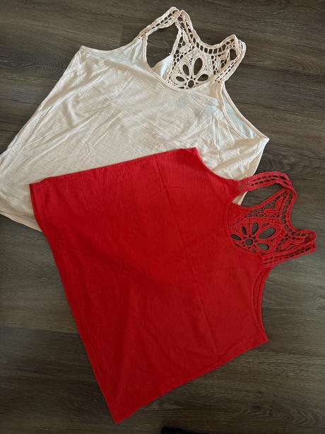 Letný top červeno-oranžový a ružový l/xl 40/42, atmosphere,xl