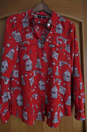 Karl lagerfeld krasna ikonicka bluzka/kosela s-l, m