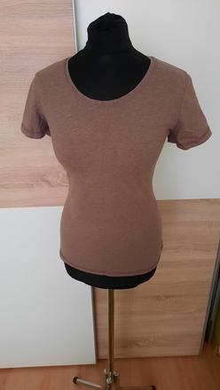 Pohodlné hnedé dámske tričko, okay,44