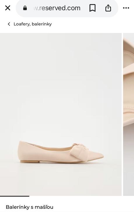 Krémové baleríny s mašľami reserved, 38, reserved,38