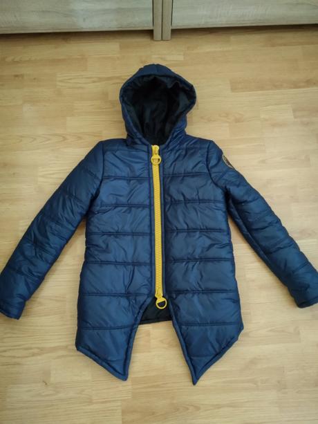 Zimná bunda modrá s poštovným, s
