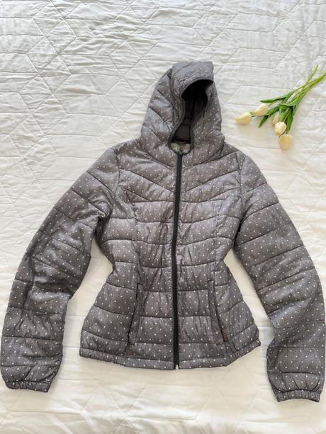 Bodkovaný prešívaný kabát, xl