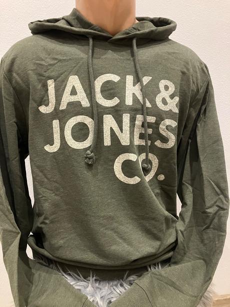 Pánska mikina s kapucňou a nápisom jackjones (l), l