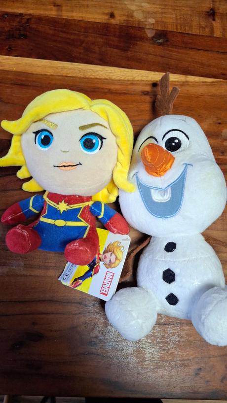 Plyšové hračky,  olaf + marvel figúrka, 
