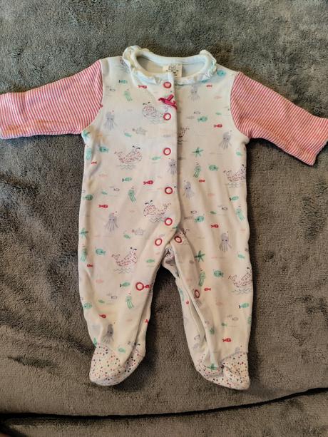 Prúžkovaný overal/pyžamko, f&f,50