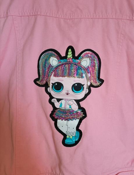 Dievčenská džínsová bunda s nášivkou lol - 146/152, new look,146