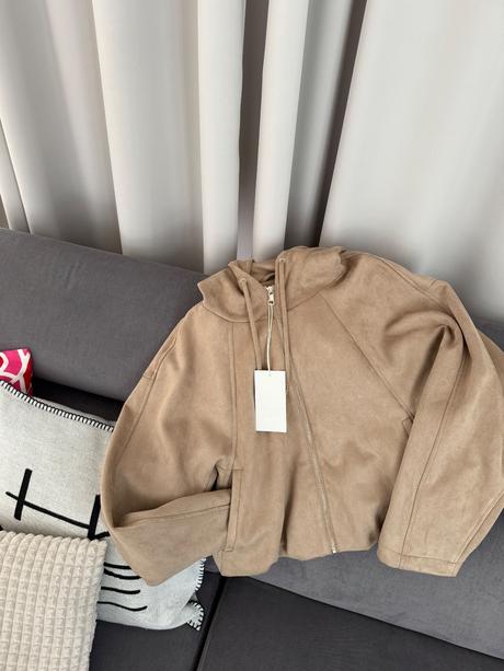 Zara semišová bombera, zara,l / m