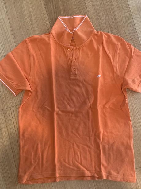 Pánske oranžové tricko s golierom mustang jeans, mustang,l