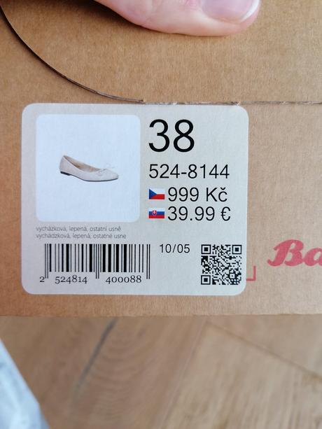 Balerínky nové, baťa,38