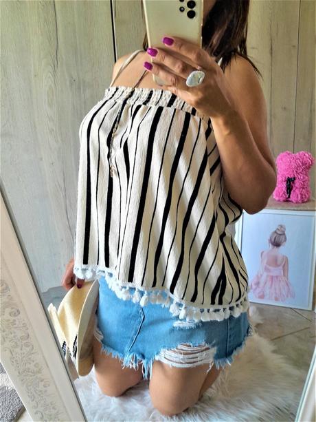 Pásikový top mohito-l, mohito,l