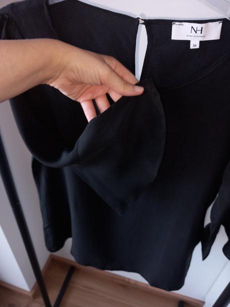 Čierna hodvábna blúzka nadine h 36/s, s