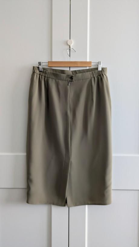 Olivová puzdrová midisukňa, xl