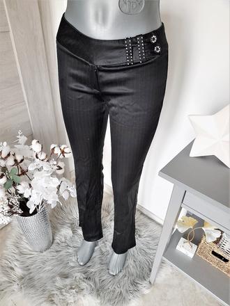 Saténové čierne nohavice-s, s