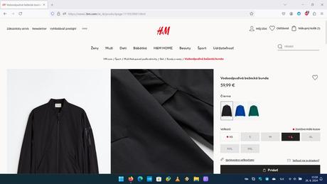 Zimná bunda hm, bombéra hm, h&m,l