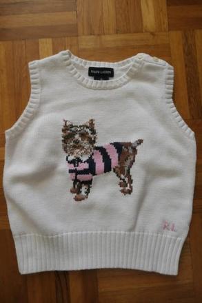 Ralph lauren krasna dievcenska vesta so psikom, ralph lauren,116
