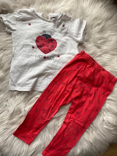 Legíny s lienkami, tricko ku tomu, fagottino,98