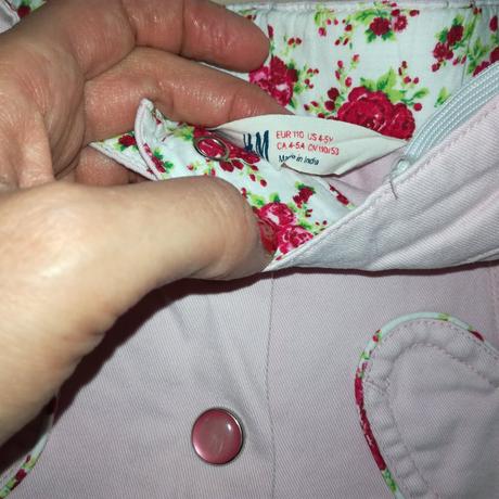 Sukňa so srdiečkovými vreckami, h&m,110