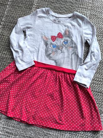 Mačičkové šaty s bodkami, 104