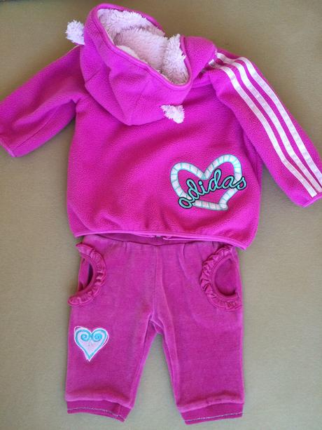 Velúrové tepláčiky s volánikmi a srdiečkom, baby club,62