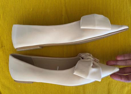 Krémové baleríny s mašľami reserved, 38, reserved,38